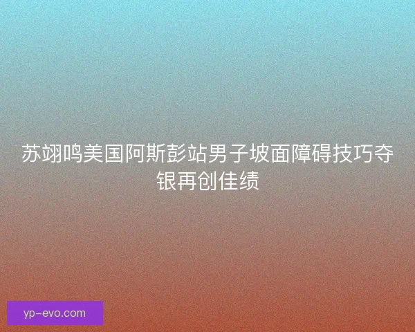 苏翊鸣美国阿斯彭站男子坡面障碍技巧夺银再创佳绩